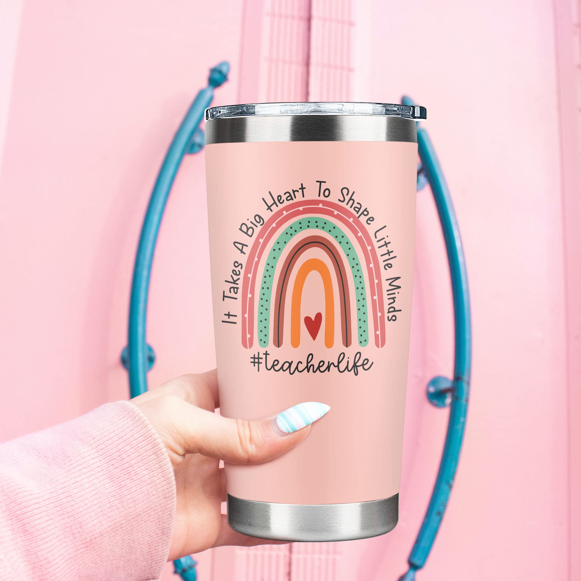 SUCHAGIFT pink teacher gift tumbler ideal for back-to-school gifting