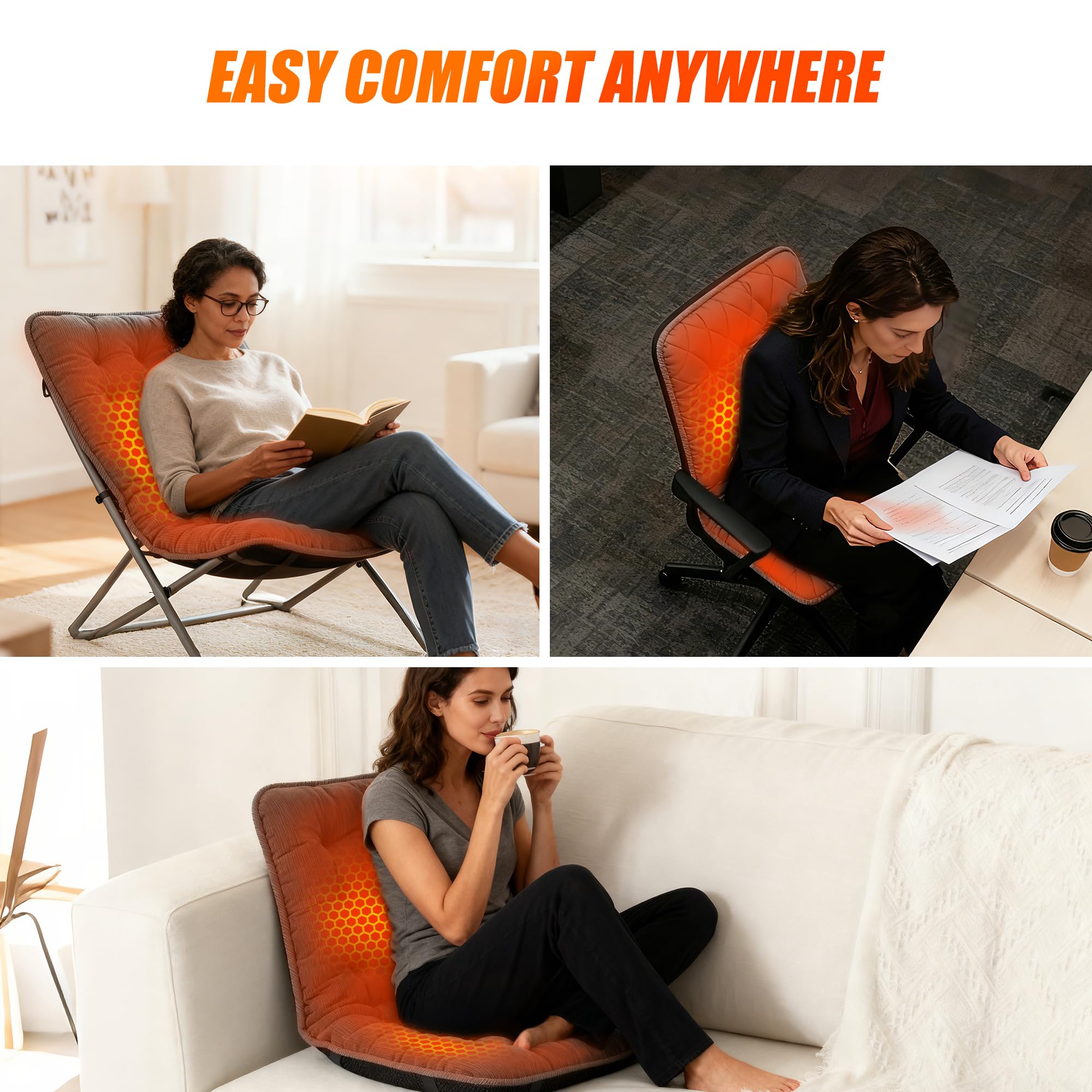 Suchtale seat cushion demonstrates 34x17.5 inch size and thick padding for comfort.