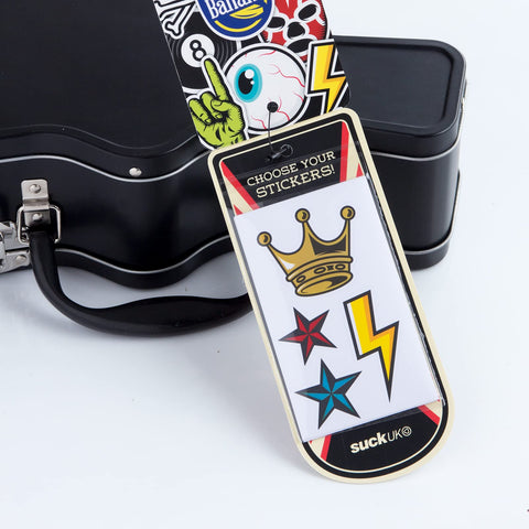 Suck UK guitar lunch box interior metal finish confirms durable construction.