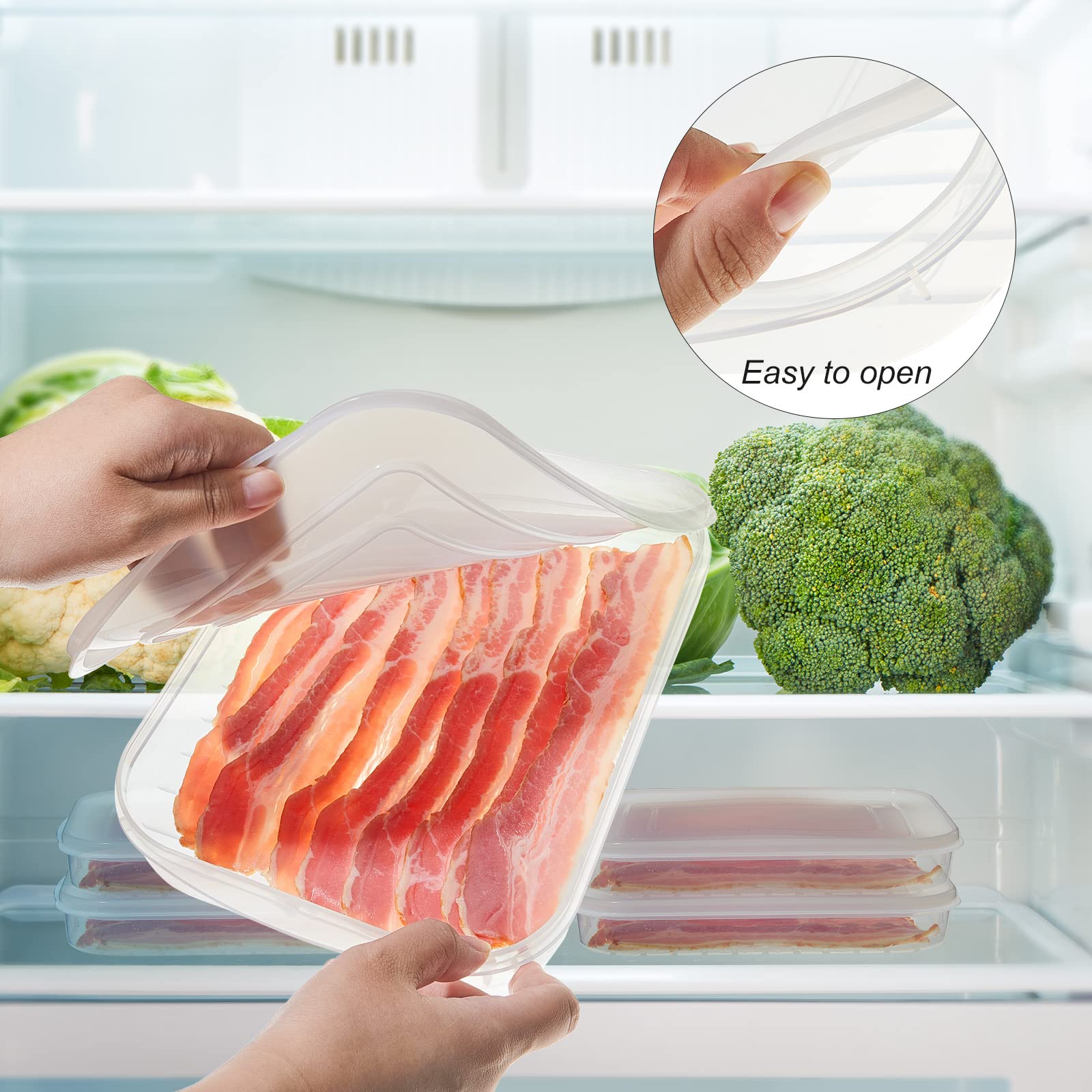 Suclain fridge deli meat storage keeps bacon and cold cuts organized.