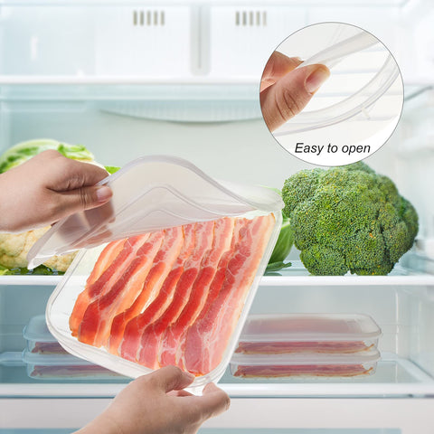 Suclain fridge deli meat storage keeps bacon and cold cuts organized.