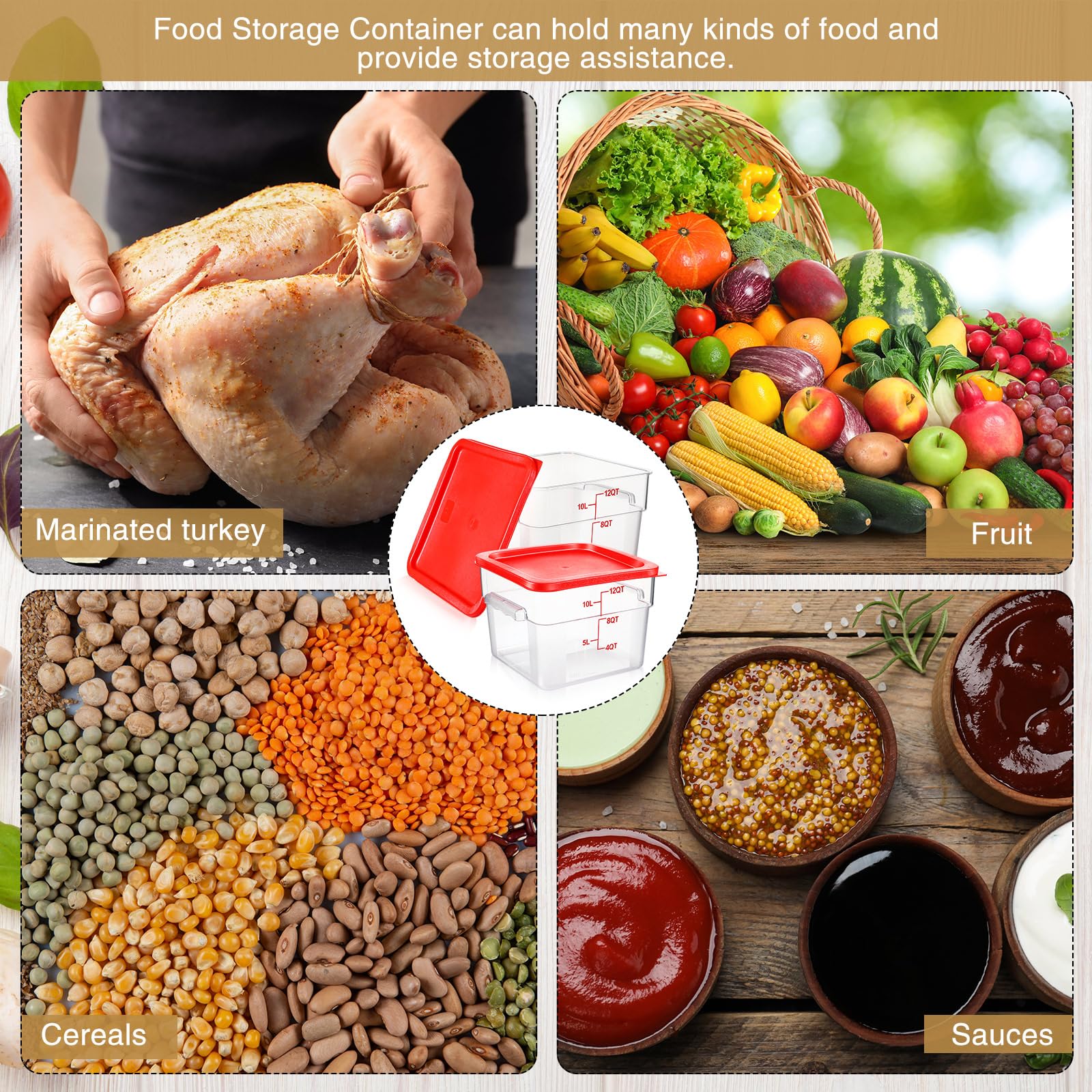Suclain red-lid design protects food from dust and moisture.