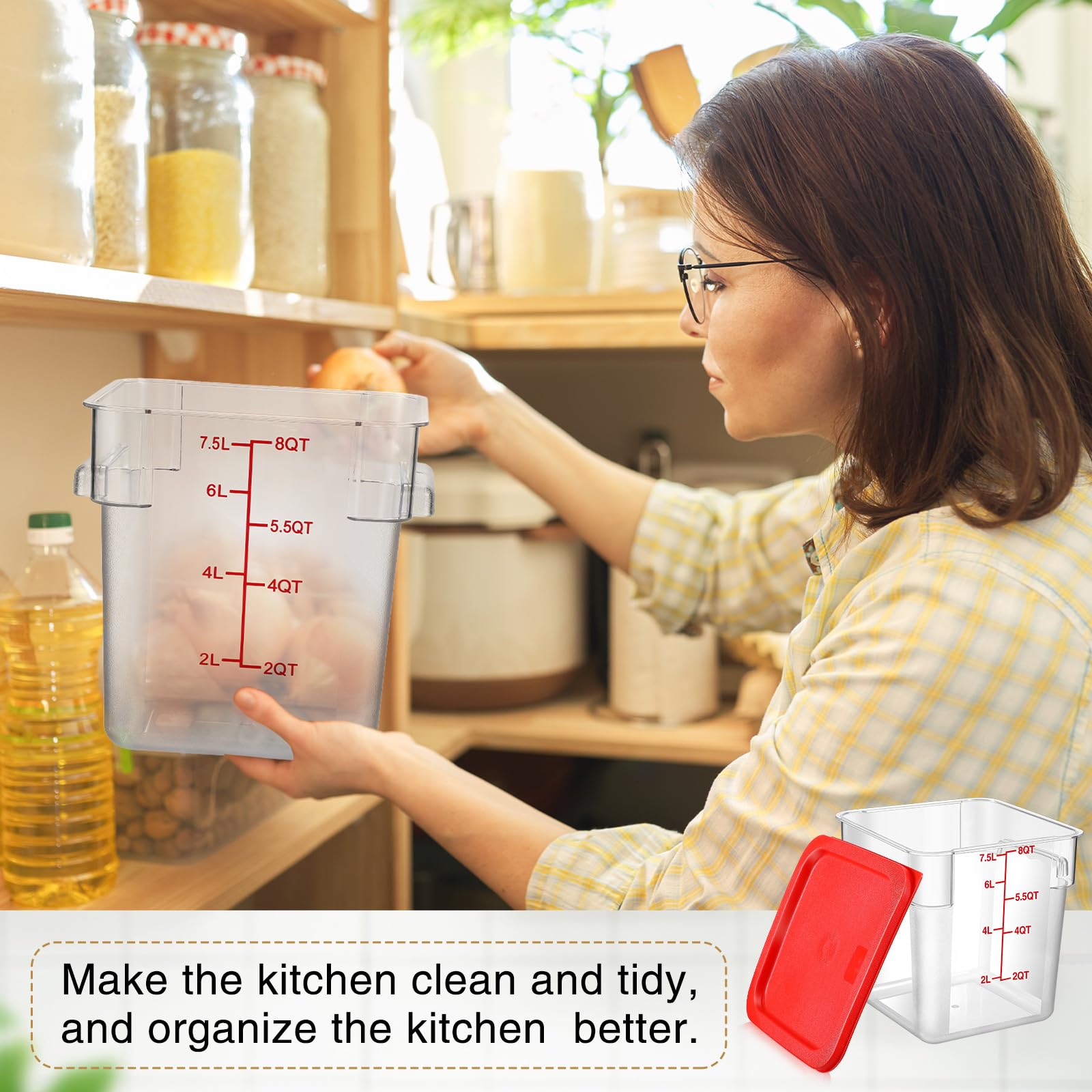 Transparent Suclain polycarbonate body keeps contents visible and durable.