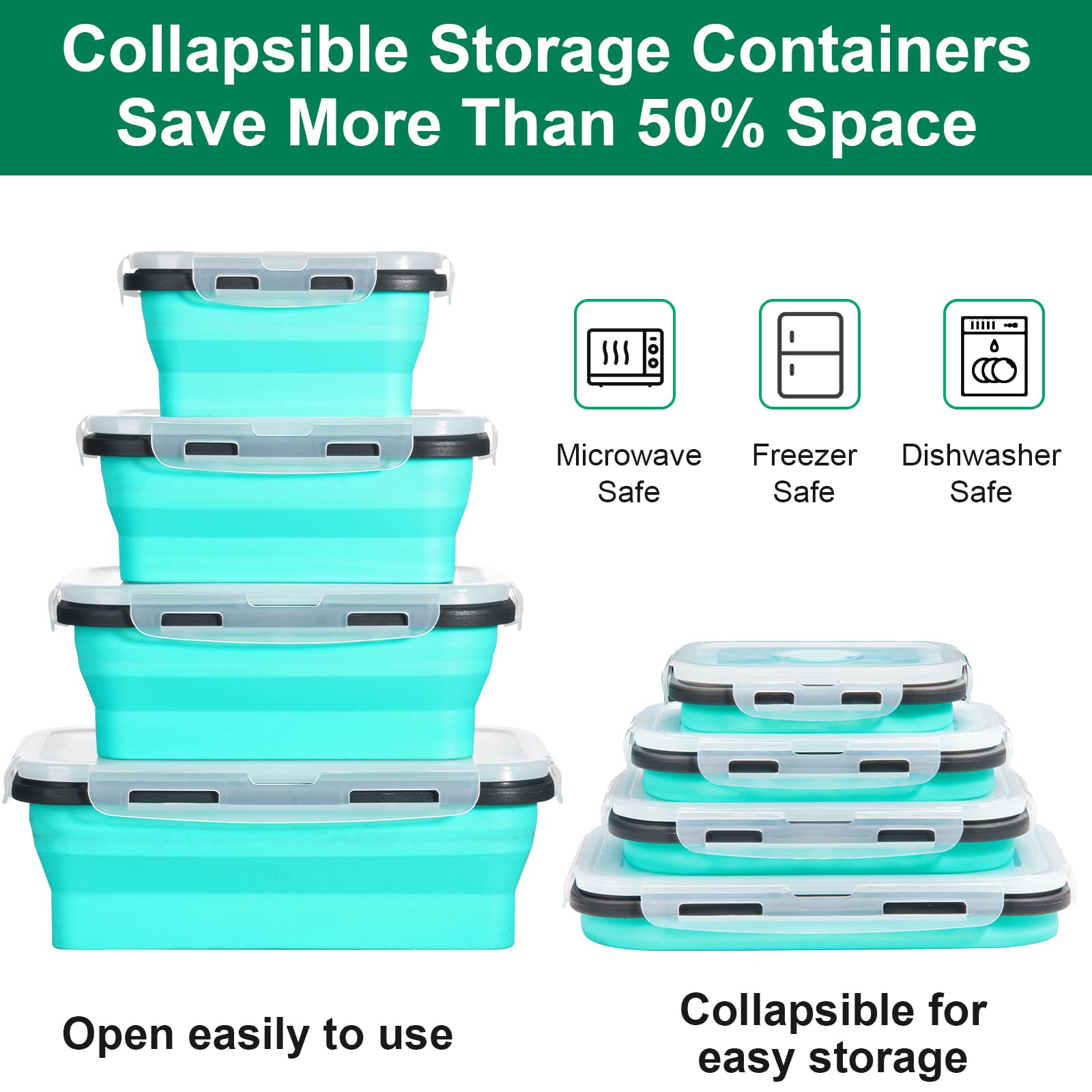 Sudaya 40.6oz collapsible container with lid for bulk meals