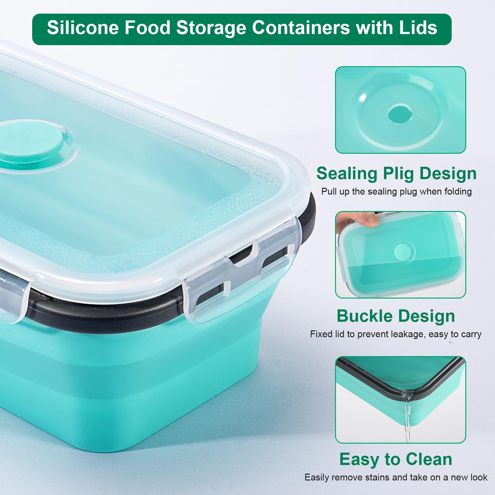 Sudaya lid-on collapsible container setup showing secure seal