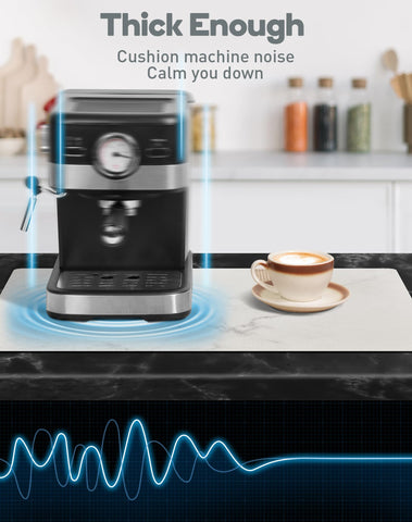 SUEH DESIGN coffee mat protects countertops from hot beverage heat