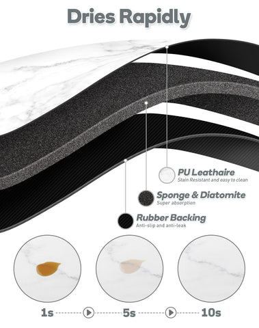 SUEH DESIGN coffee mat rapidly dries spills at the bar counter