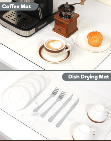 SUEH DESIGN marble-white coffee mat adds a stylish touch