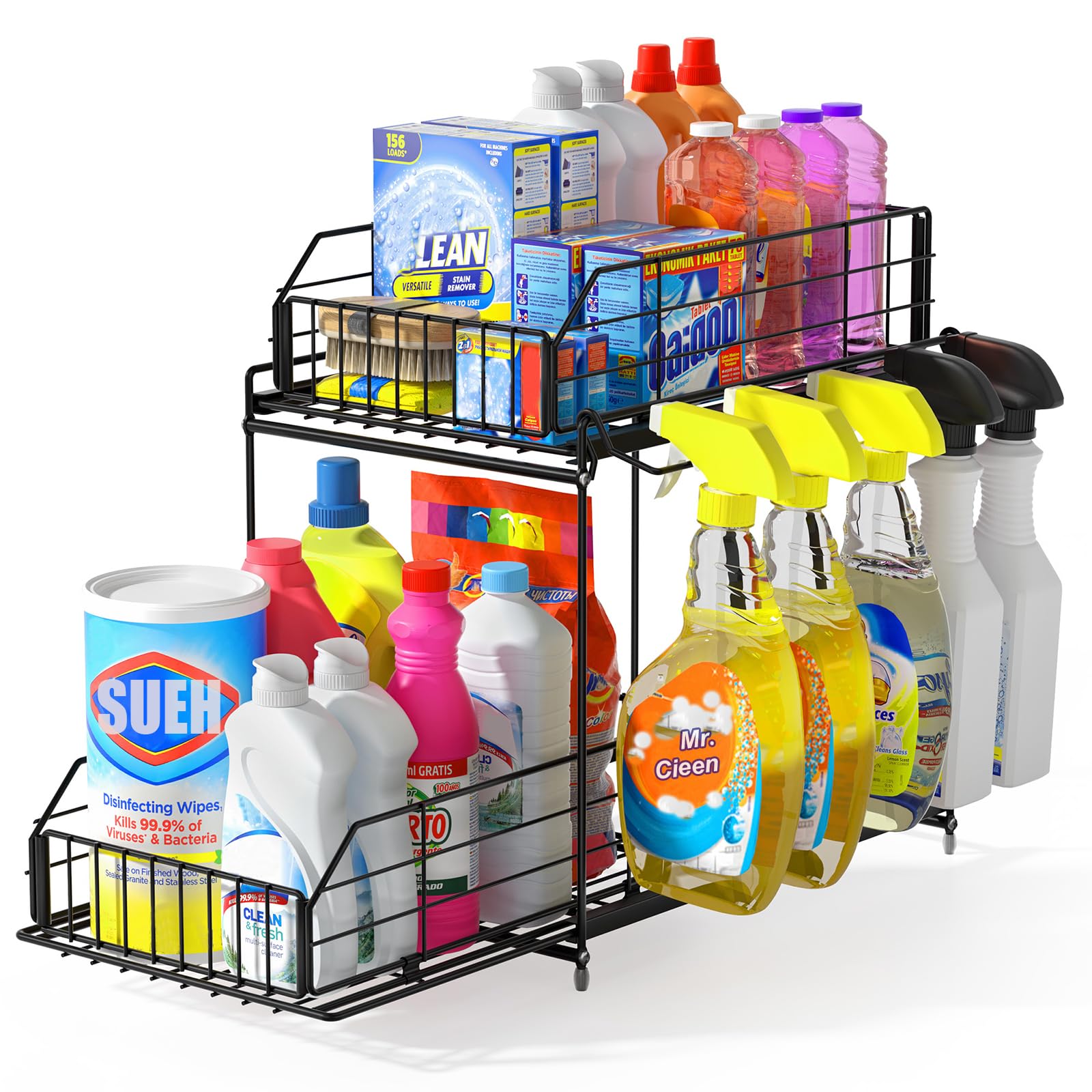 SUEH DESIGN under-sink organizer with 2-tier drawers for organized storage