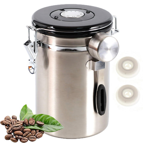 SUEIANNMN coffee canister front view showing 1.8L capacity for fresh beans