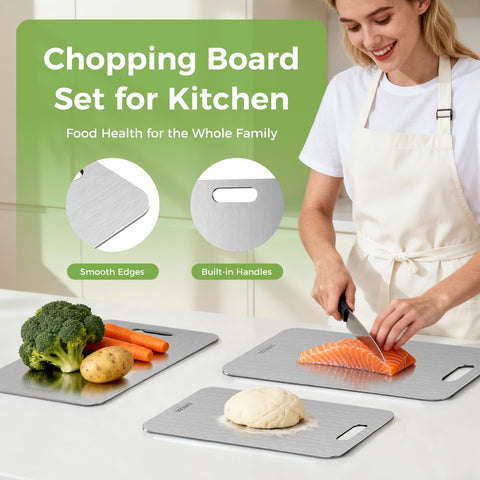 Sufkodu titanium cutting board double-sided separating raw and cooked prep.