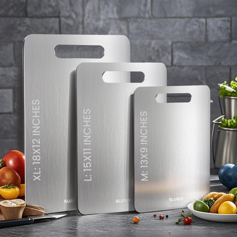 SUFOR titanium cutting board anti-slip stability helps keep the board steady.