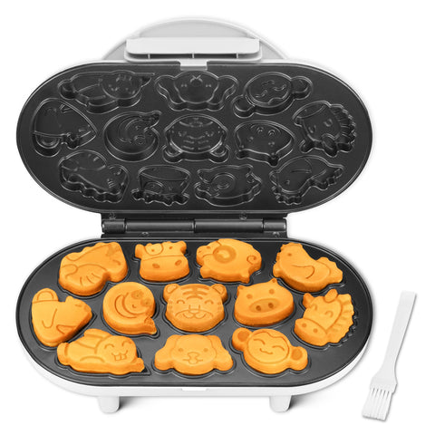 SugarWhisk Animal Mini Waffle Maker with 12 molds for kid-friendly breakfasts.