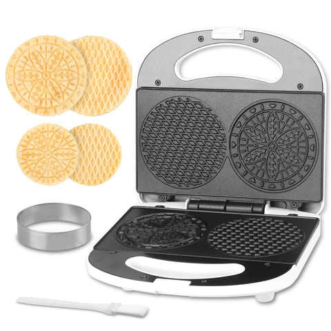 SugarWhisk Mini Pizzelle Maker – 4inch-pizzelles-ready, perfect for quick holiday treats