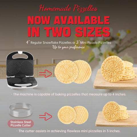 SugarWhisk Mini Pizzelle Maker – nonstick-cleanup, easy to wipe away residue