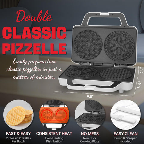 SugarWhisk Pizzelle Maker Electric mold included expands dessert options