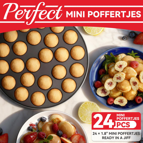 SugarWhisk poffertjes pan with deep indentations for bite-sized fillings