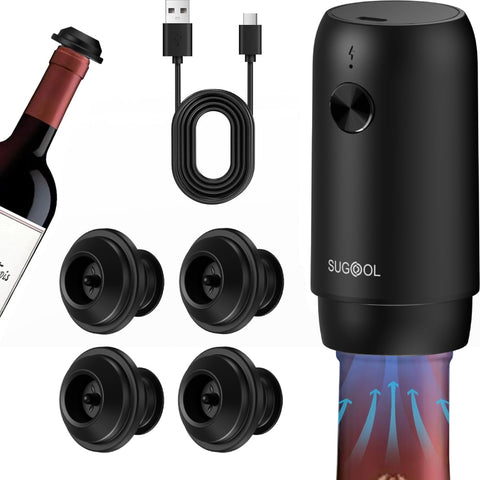 SUGOOL electric wine saver pump preserving bottle freshness.