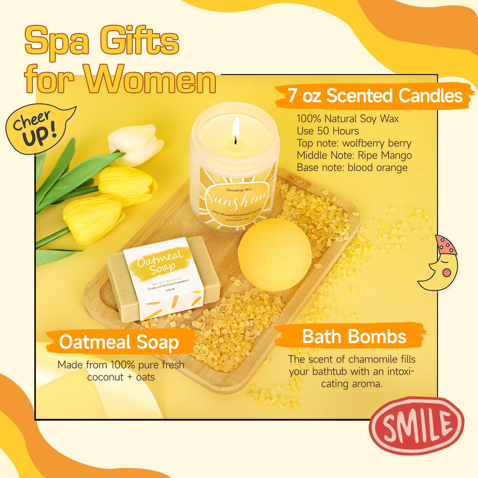 Suhctuptx Blue wind chime candle, soft scent enhances unwinding.