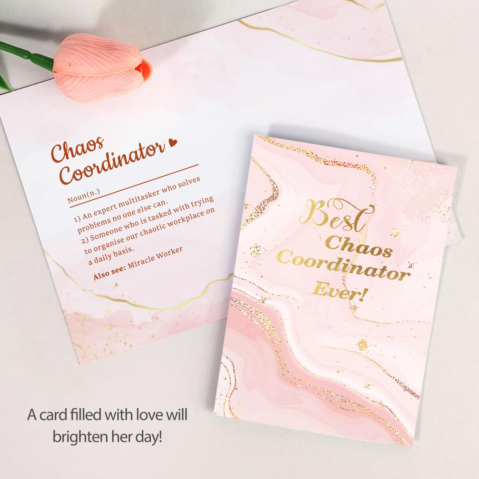 Suhctuptx Chaos Coordinator greeting card with a thoughtful message