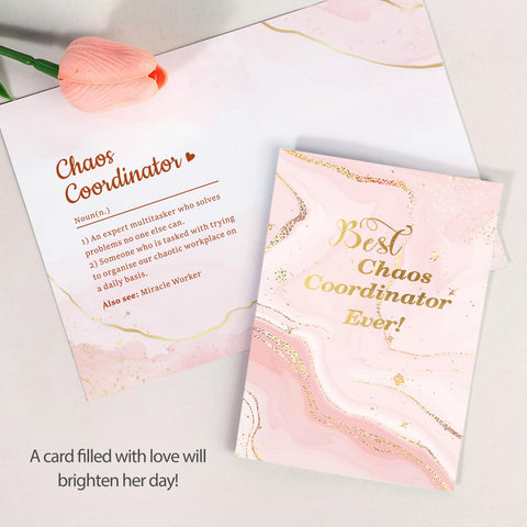 Suhctuptx Chaos Coordinator greeting card with a thoughtful message