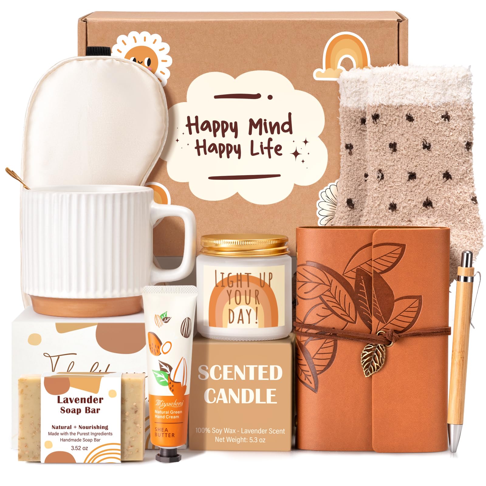 Suhctuptx gift basket with coffee mug for birthdays and gratitude moments.