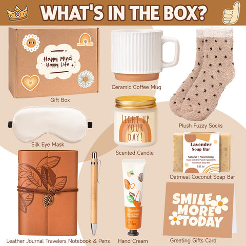 Suhctuptx gift basket plush socks to keep feet cozy.