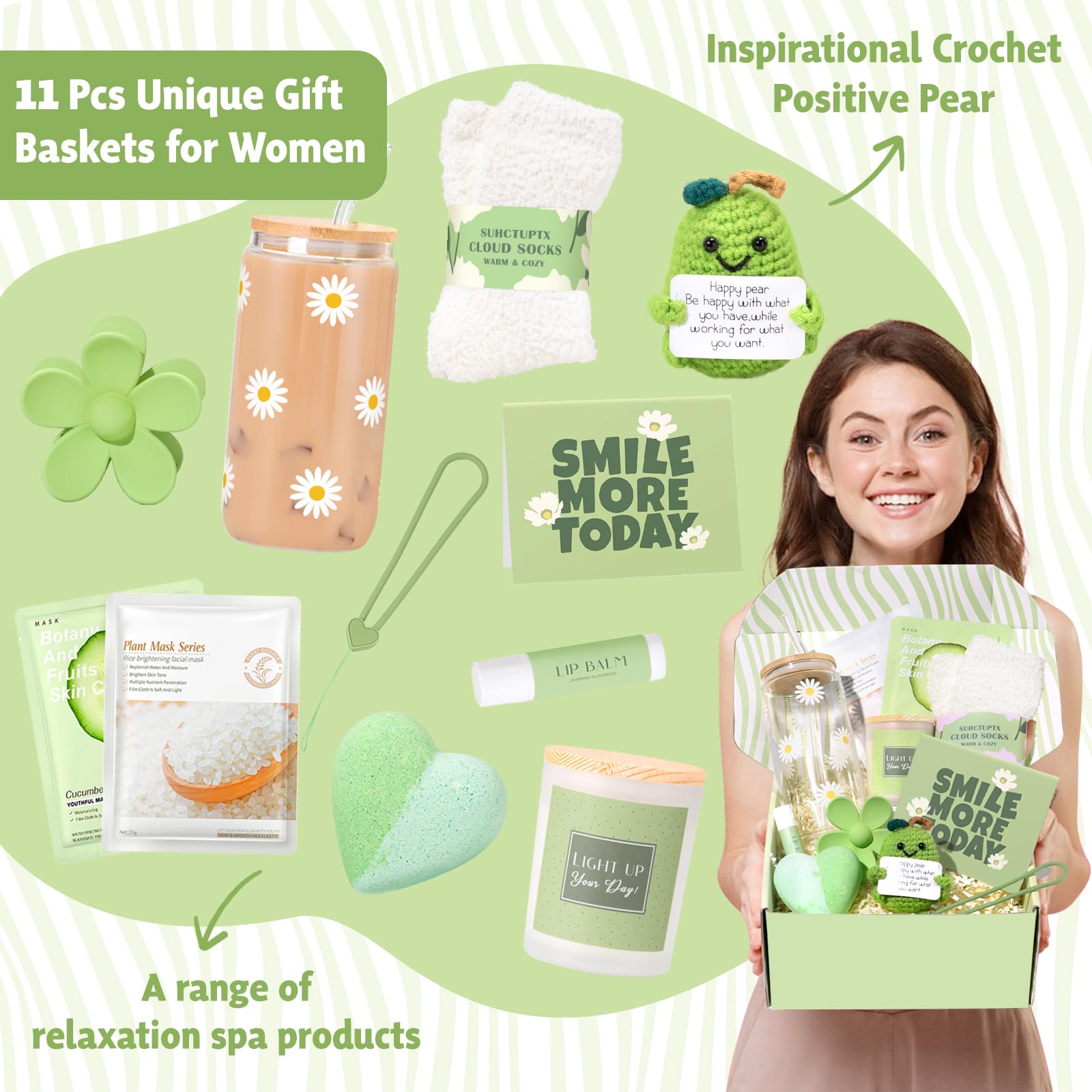 Suhctuptx plush fuzzy socks keep her cozy at home or work.