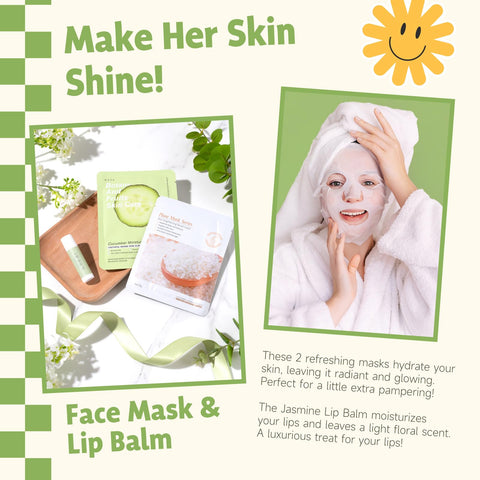 Suhctuptx rice face mask offers gentle skin pampering.
