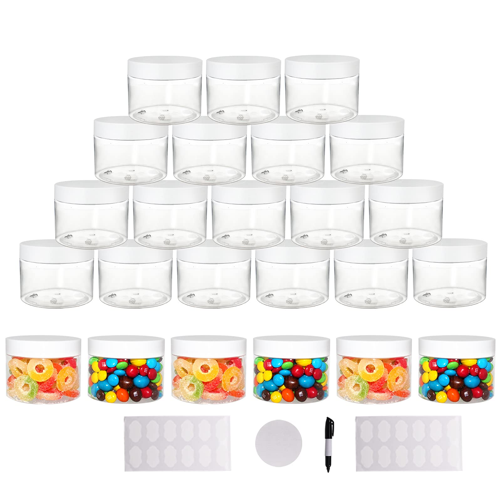 Suituts clear 10oz jar with lid for easy content identification