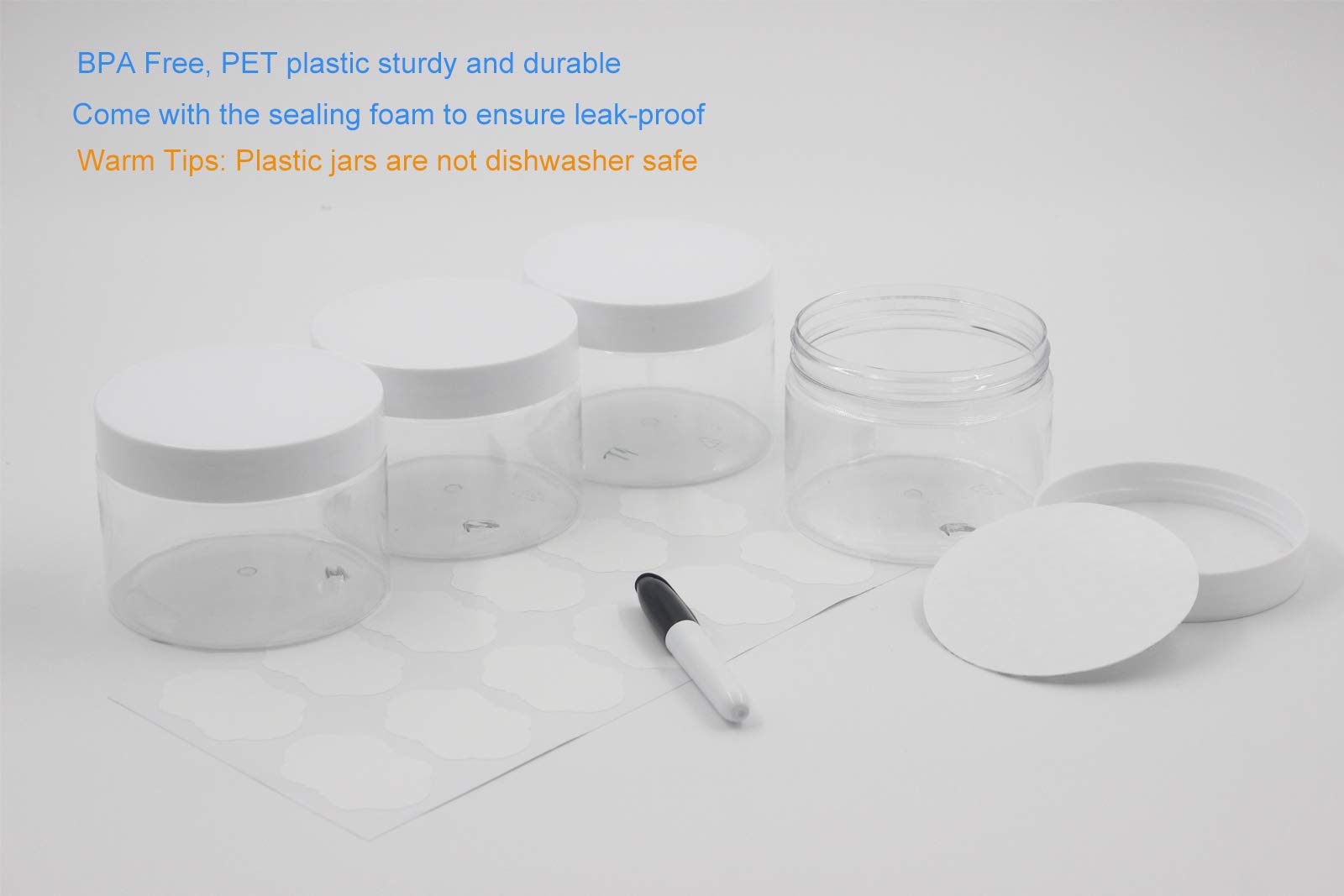 Suituts wide-mouth 10oz jar with screw lid for easy filling