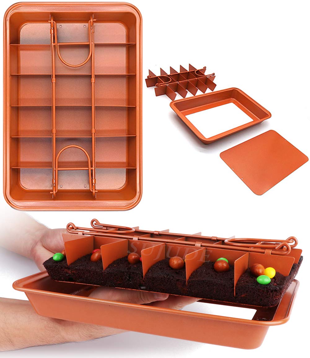 Edge-to-edge bake with SUJUDE brownie pan delivers consistent browning