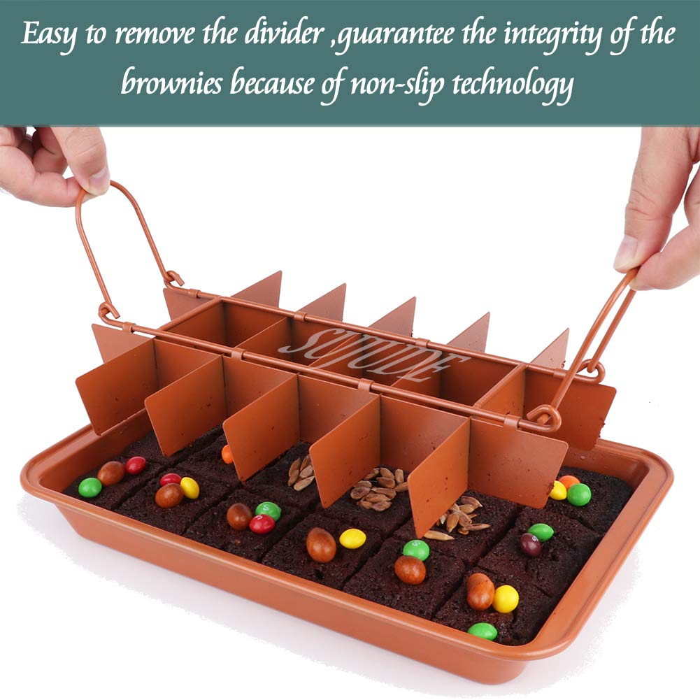 SUJUDE 18-piece divider pan for quick, uniform pre-cut brownies
