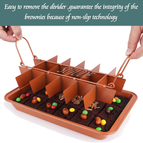SUJUDE 18-piece divider pan for quick, uniform pre-cut brownies