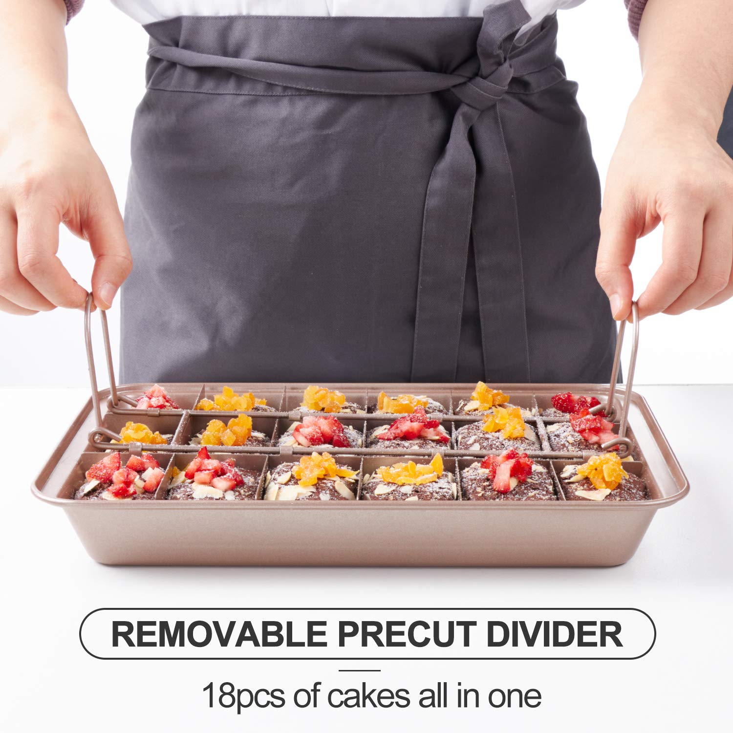 Dishwasher-safe SUJUDE brownie pan made from durable carbon steel.