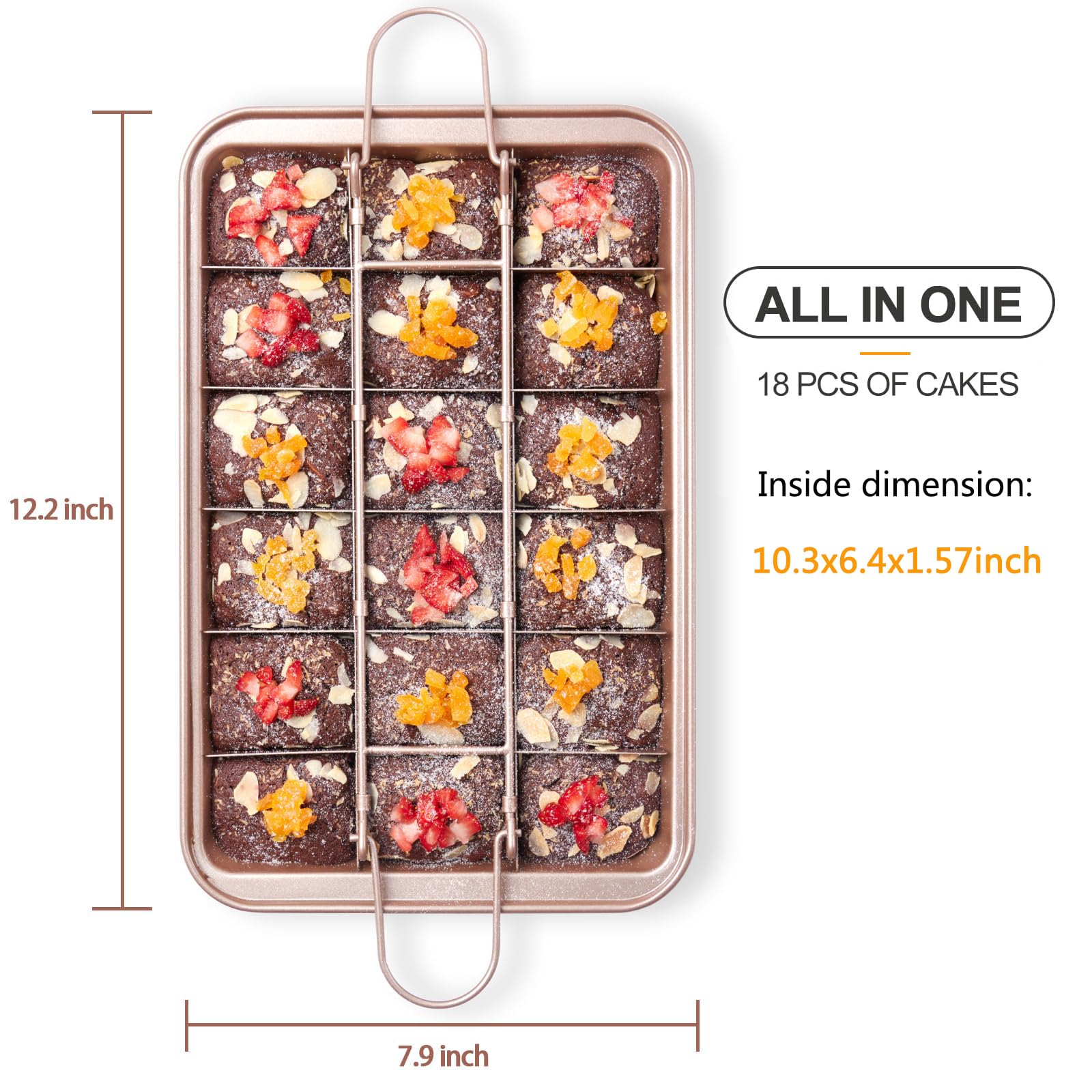 Removable divider on SUJUDE pan for flexible baking options.