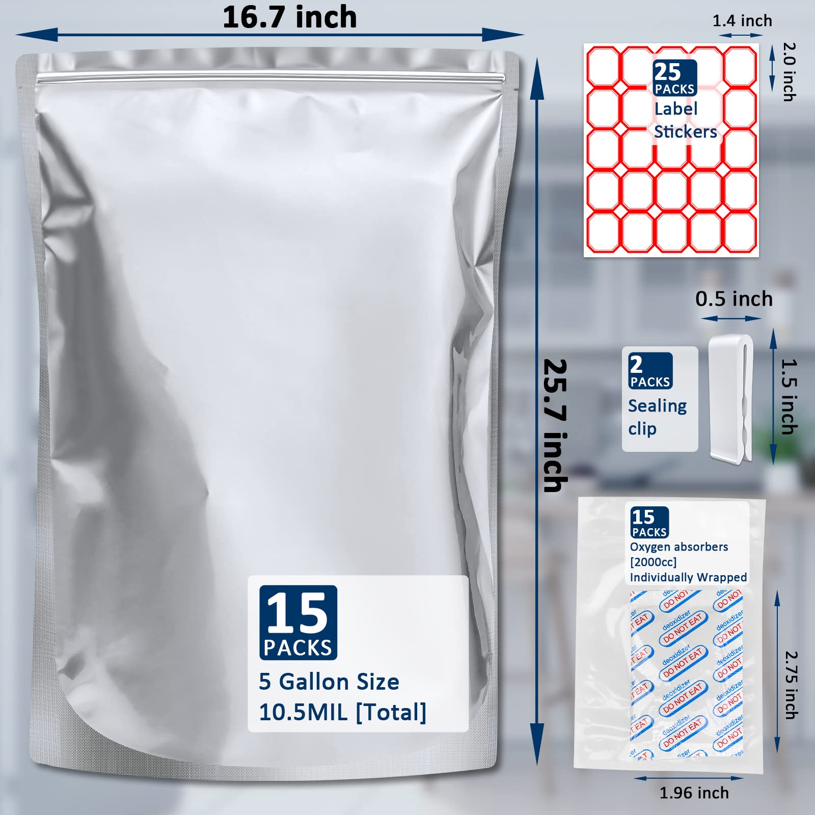 Sukerle 2000cc oxygen absorbers ready to protect stored foods
