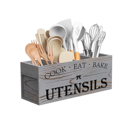 Suli extra-large utensil holder with four compartments for counter organization.