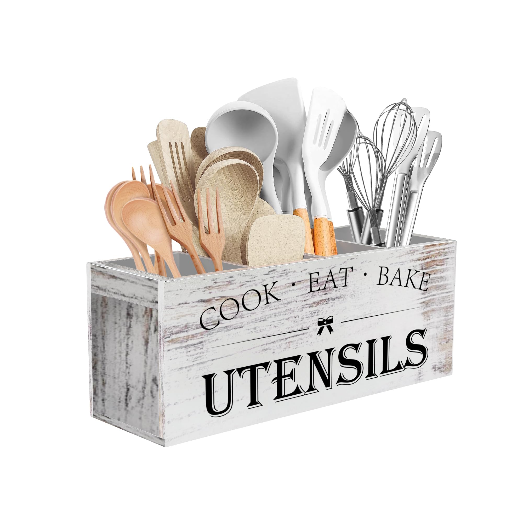Suli extra-large utensil holder with divider design keeps tools organized and within reach