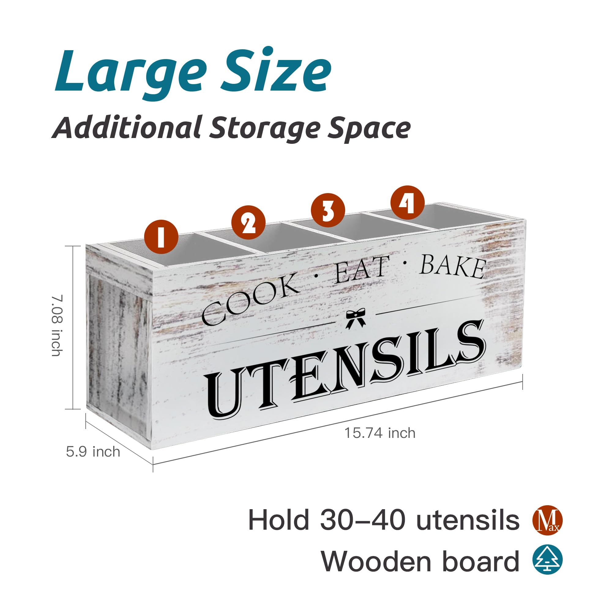 Suli extra-large utensil holder saves countertop space while storing essential utensils