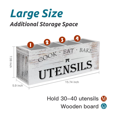 Suli extra-large utensil holder saves countertop space while storing essential utensils