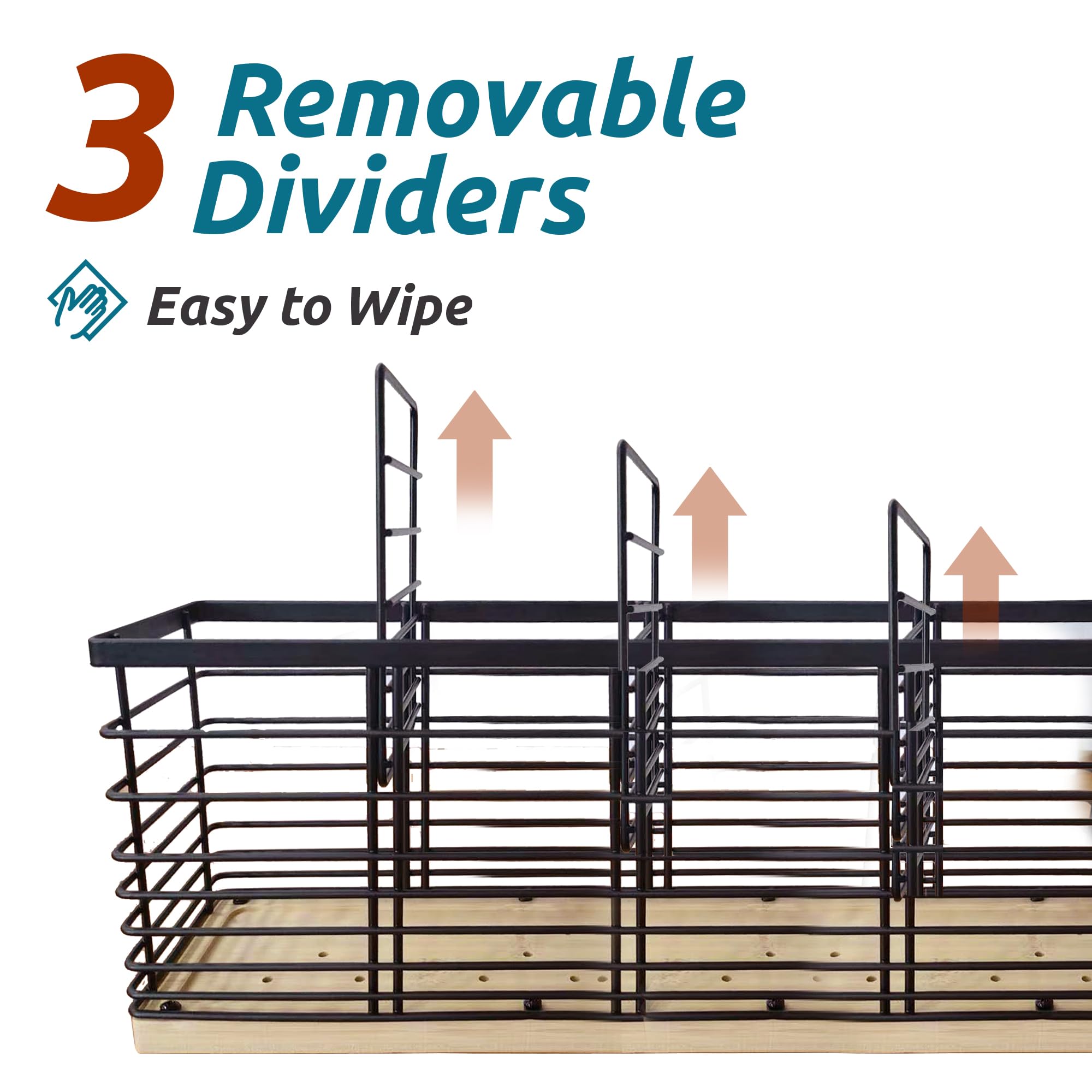 Suli four-compartment layout adapts to different utensil sizes for organization.