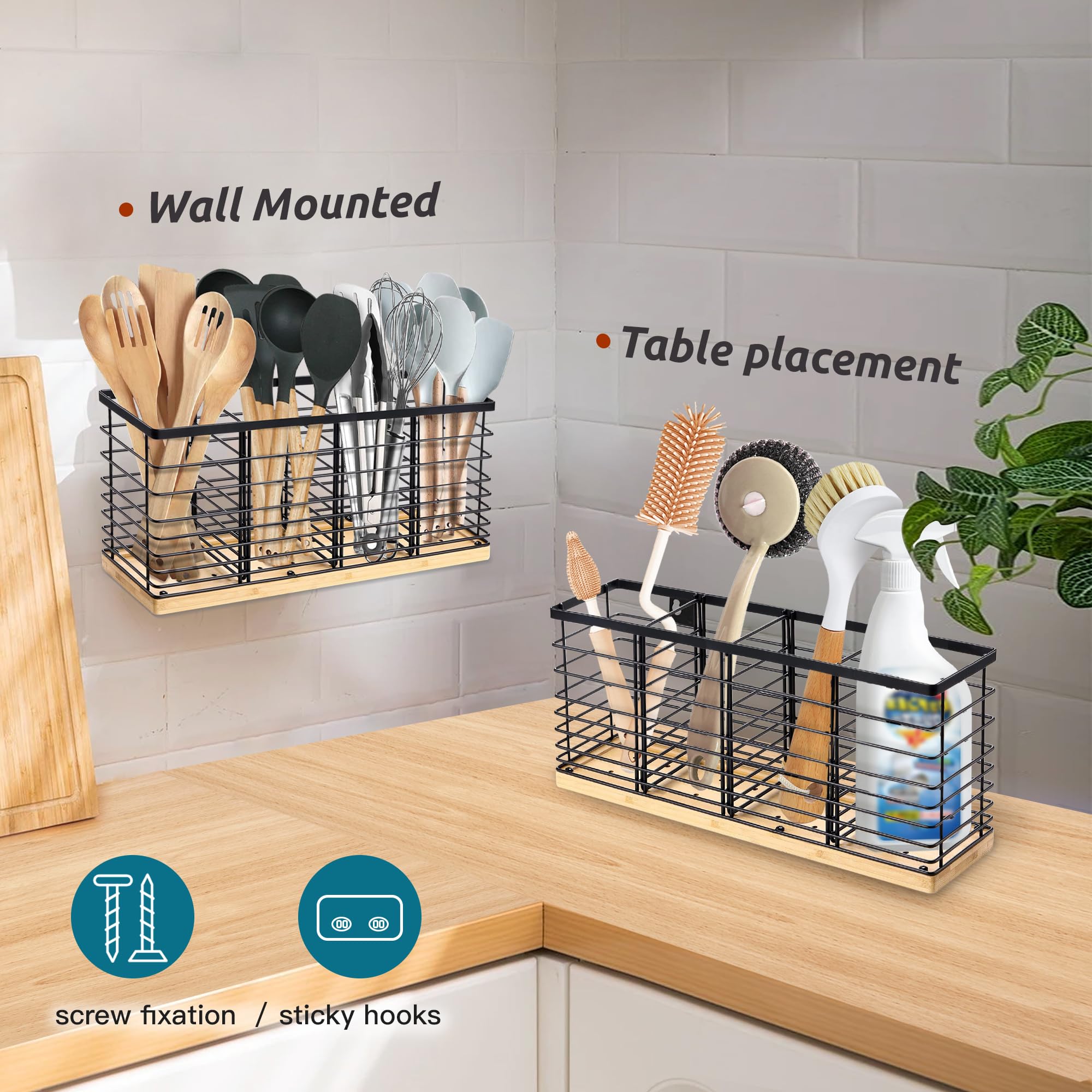 Suli open design promotes air-drying to keep utensils dry after washing.