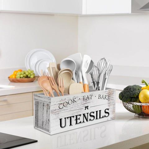 Suli white grain finish complements modern or rustic kitchens