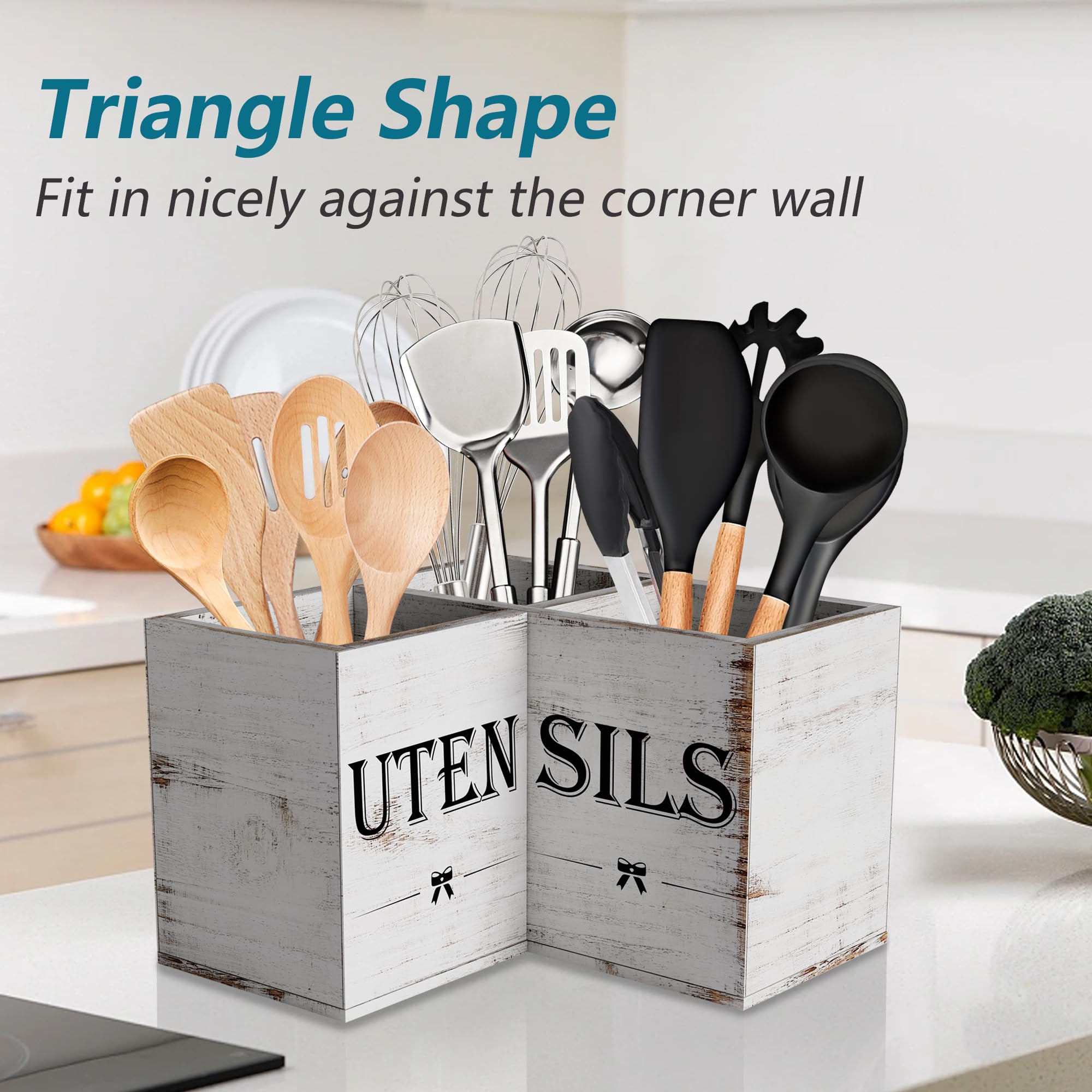 Suli utensil holder frees counter space for prep tasks.