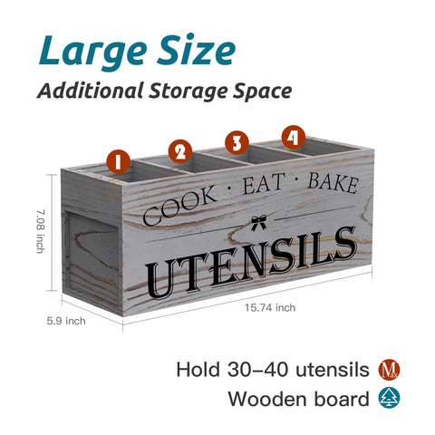 Suli wooden organizer on the countertop in a grey finish.