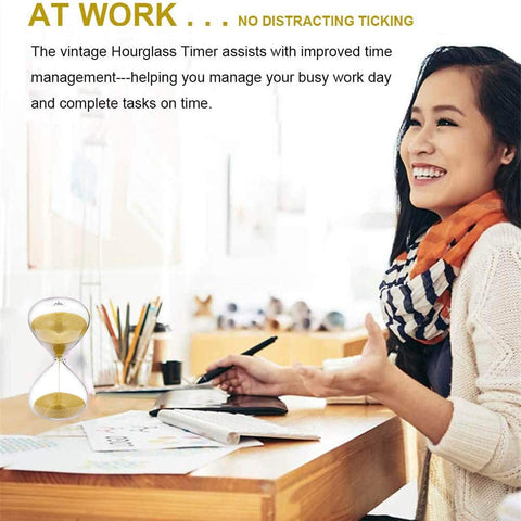 SuLiao hourglass desk decor with gold finish, adds timeless charm to any workspace.