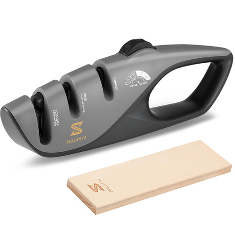 SULLARYA knife sharpener kit angle selector shows precise edge control for blades