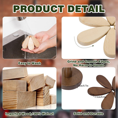 Sumapner walnut tree-trivet light brown variant enhances dinner setup.