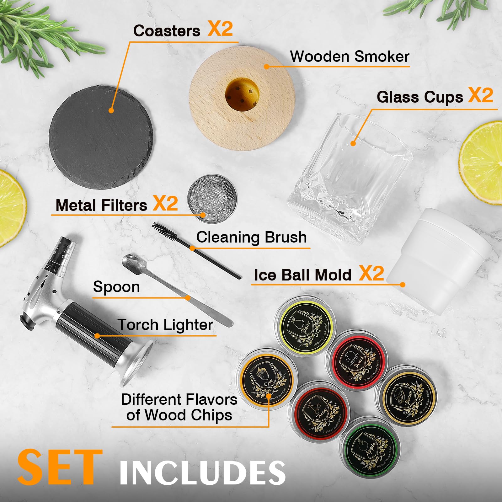 Sumapner wood chips six flavors enhances DIY cocktails and infusions